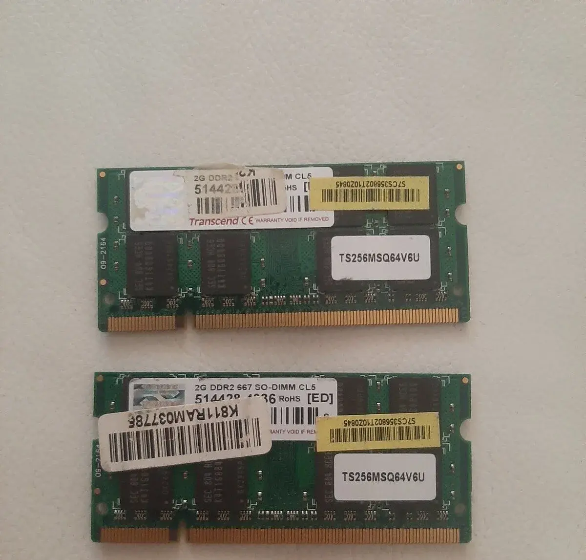 Paměti RAM 2x 2GB DDR2 667 SO-DIMM