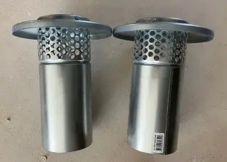 Nové 2 ks - výfuková střešní kruhová hlavice 100mm