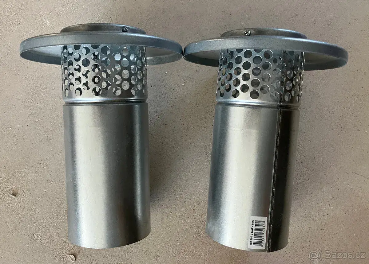 Nové 2 ks - výfuková střešní kruhová hlavice 100mm