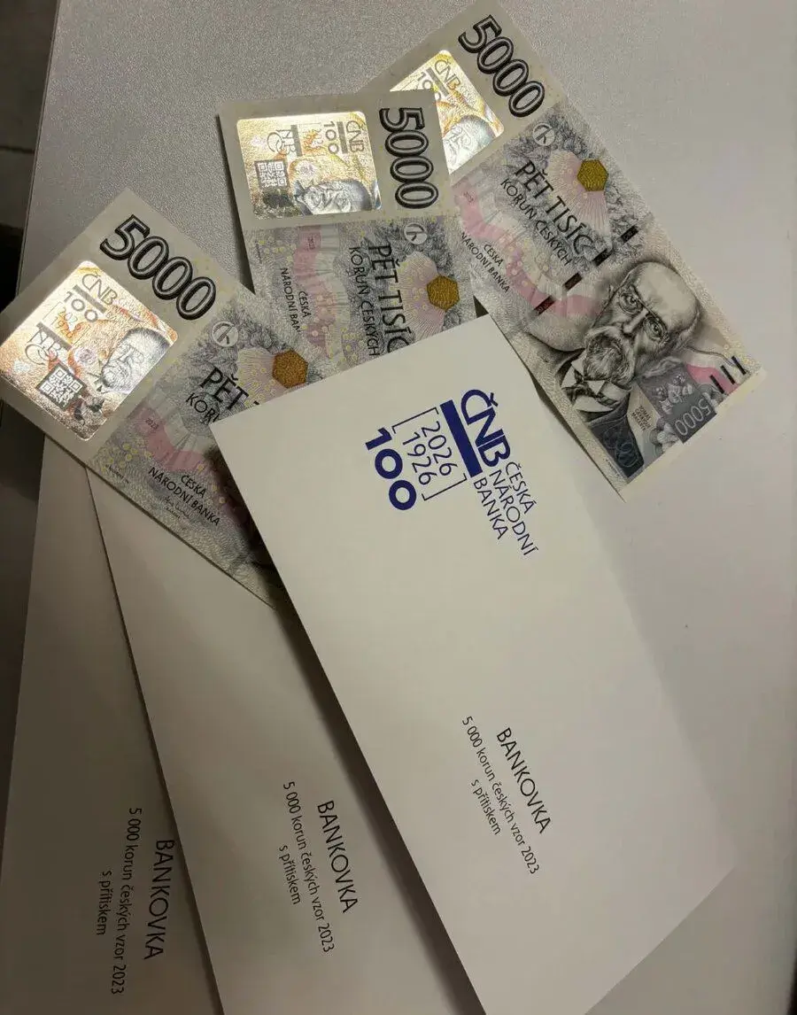 Bankovka 5000 Kč s přítiskem ČNB 1926 - 2026 + obálka ČNB