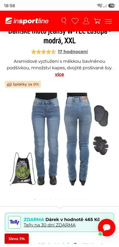 Kevlarové dámske jeans
