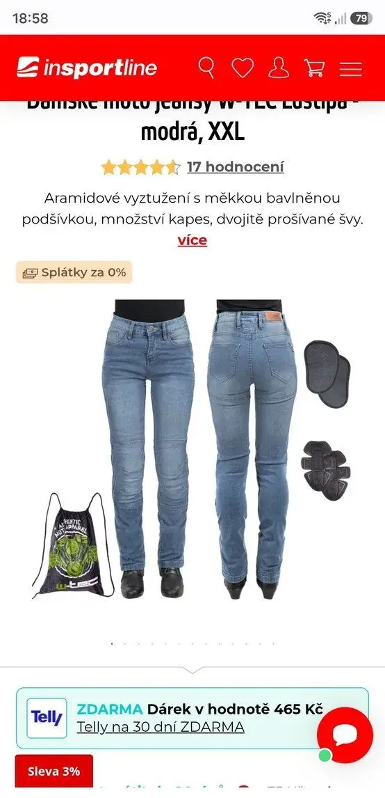 Kevlarové dámske jeans