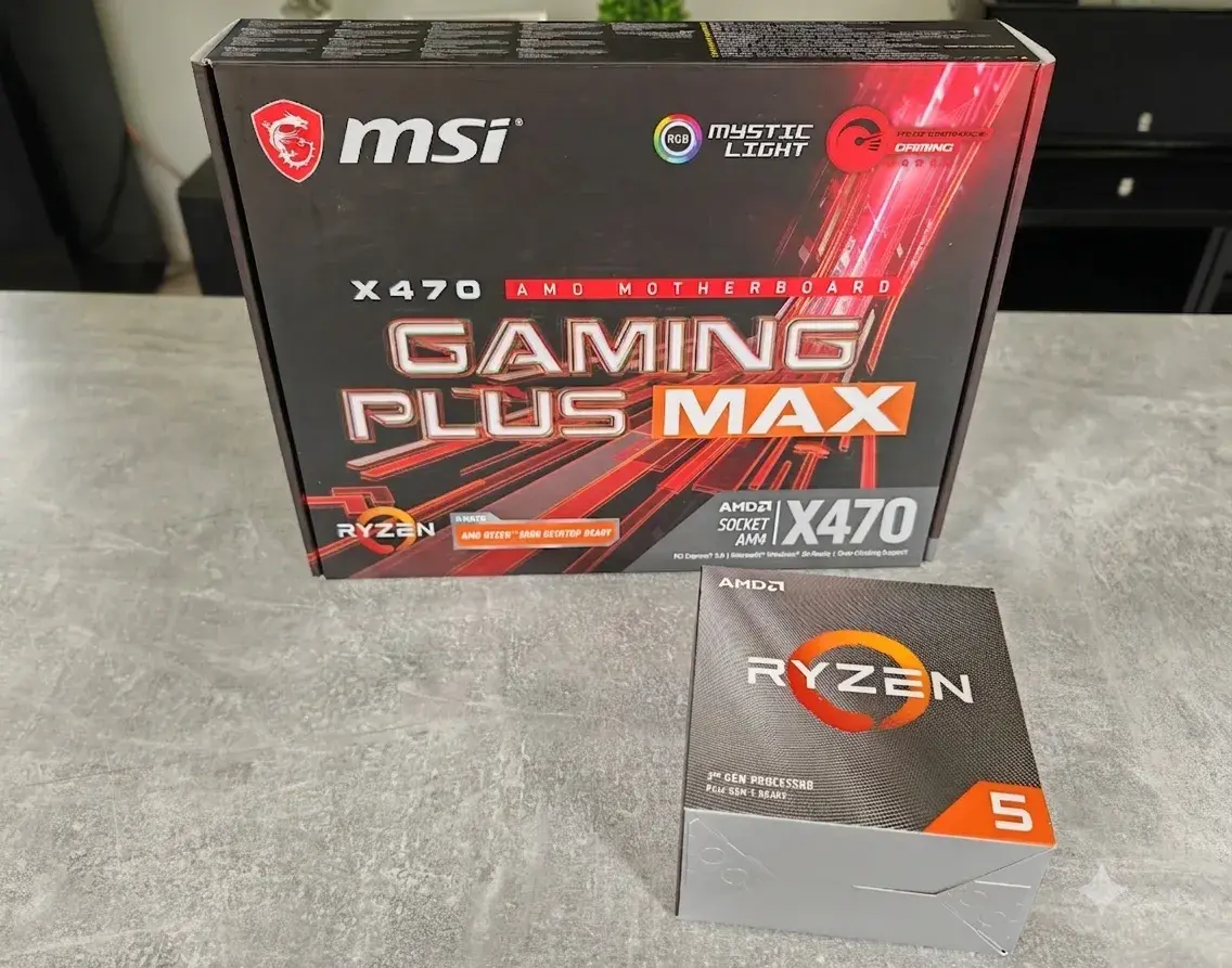 MSI X470 Gaming Plus MAX + Ryzen 5 3600 s chladičem