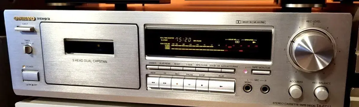 🟢 Cassette Deck Onkyo Integra TA-6711 stříbrný / hliníkový