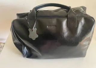 Černá kožená brašna Brodrene