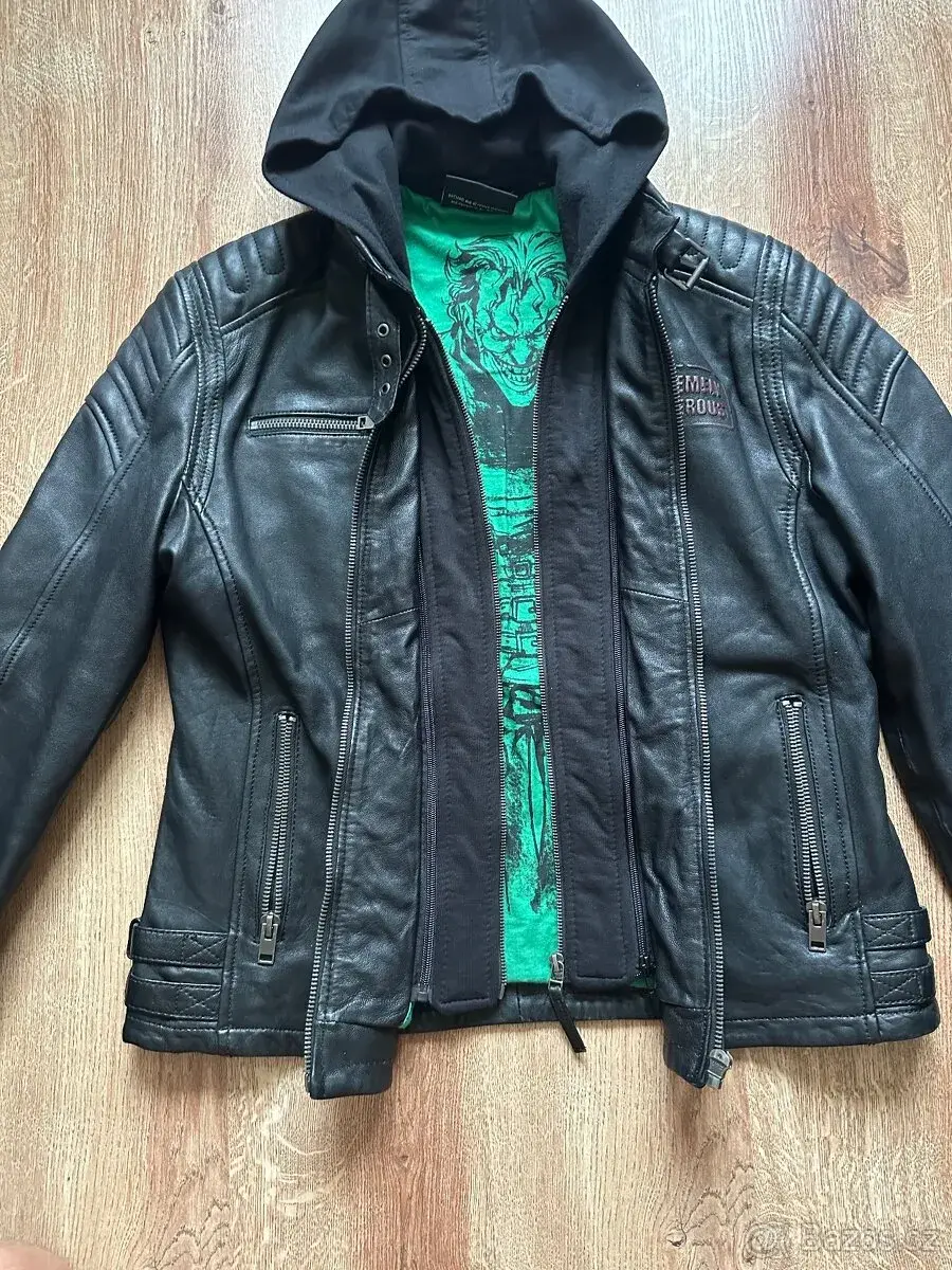 Kožená bunda "The Joker" s kapucí (vel. 2XL) 100% kůže