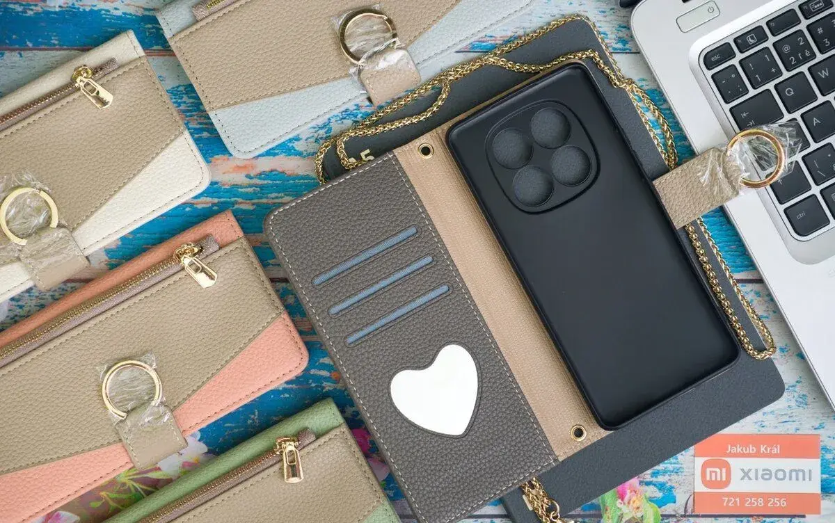 Zavírací pouzdro se zrcátkem a řetízkem pro Xiaomi