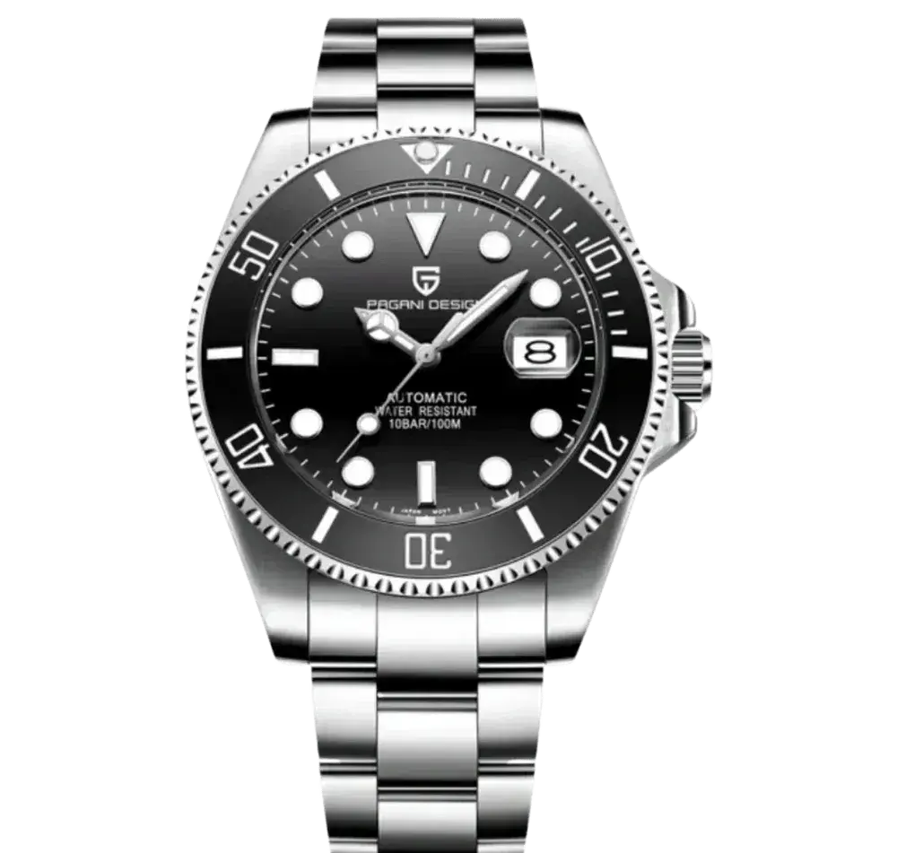 Pagani PD-1639/Rolex-Submariner/,aut.,100m,safír+keram.Nové.