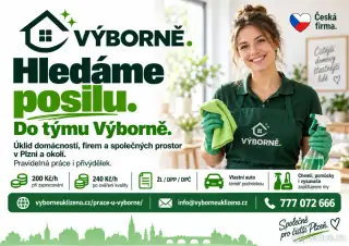 POSILU NA ÚKLID – PLZEŇ | 200–240 Kč/h