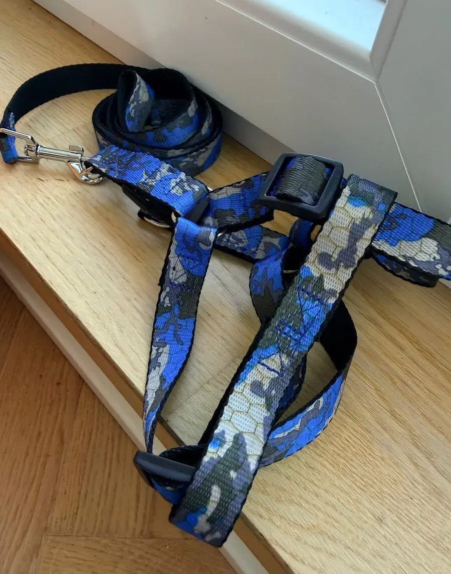 Kšíry s vodítkem pro kočku / psa (maskáčový vzor)