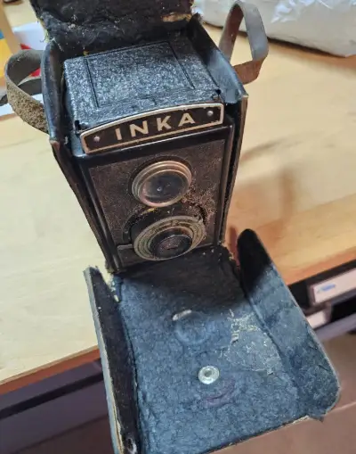 Retro fotoaparát Inka. Nálezový stav.