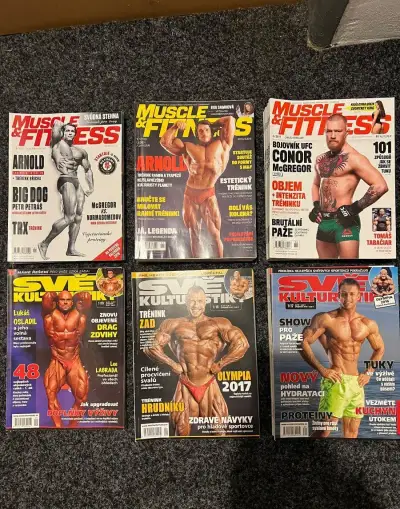 Časopisy Muscle &Fitness a Svět kulturistiky