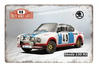 cedule plechová - automobil Škoda 130 RS