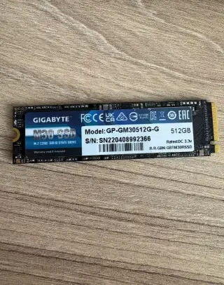 Gigabyte M30 512GB NVMe SSD – 100 %, pouze 6 hodin