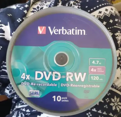 Verbatim DVD-RW 4,7 GB – 10 ks, nové, nerozbalené