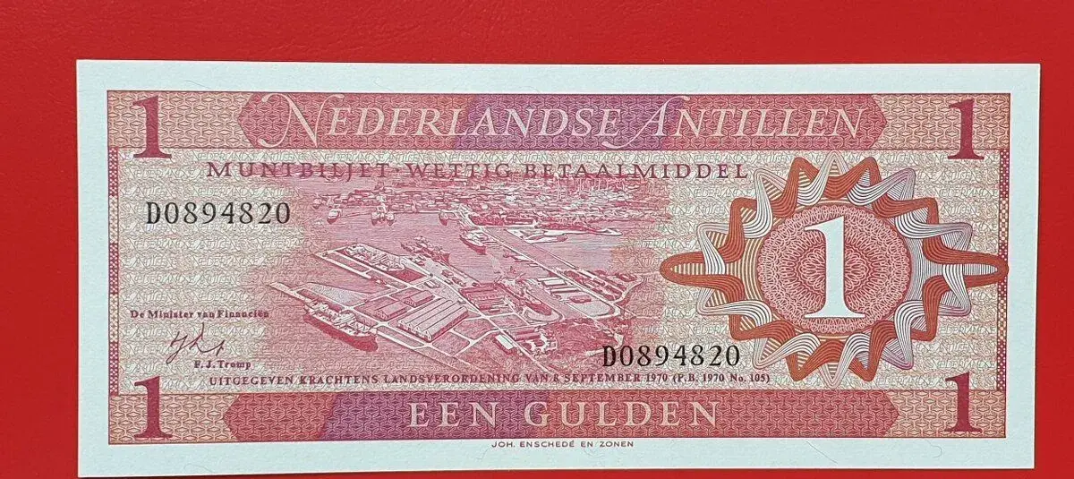 Bankovka Nizozemské Antily 1 Gulden rok 1970 UNC