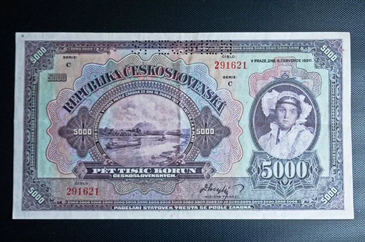 Stará bankovka 5000 korun