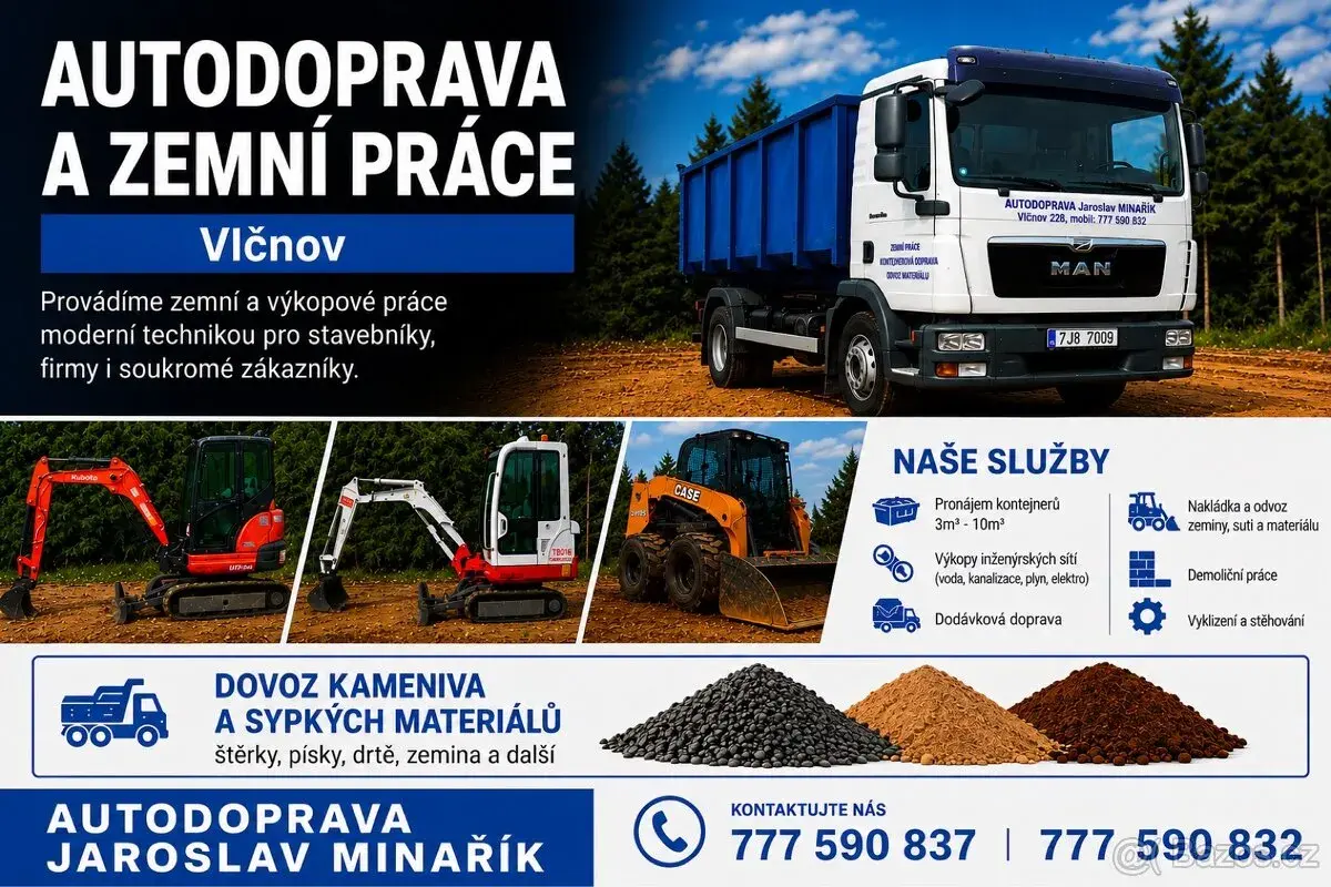 Autodoprava, Zemní a výkopové práce
