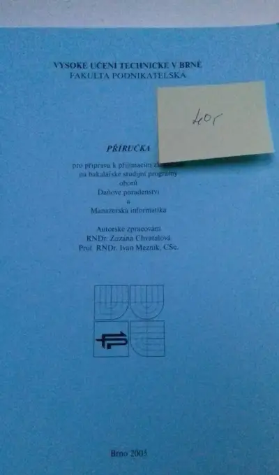 Příručka na přijímačky - fakulta podnikatelská