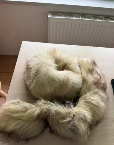 Retro dámská kožešinová čepice a límec