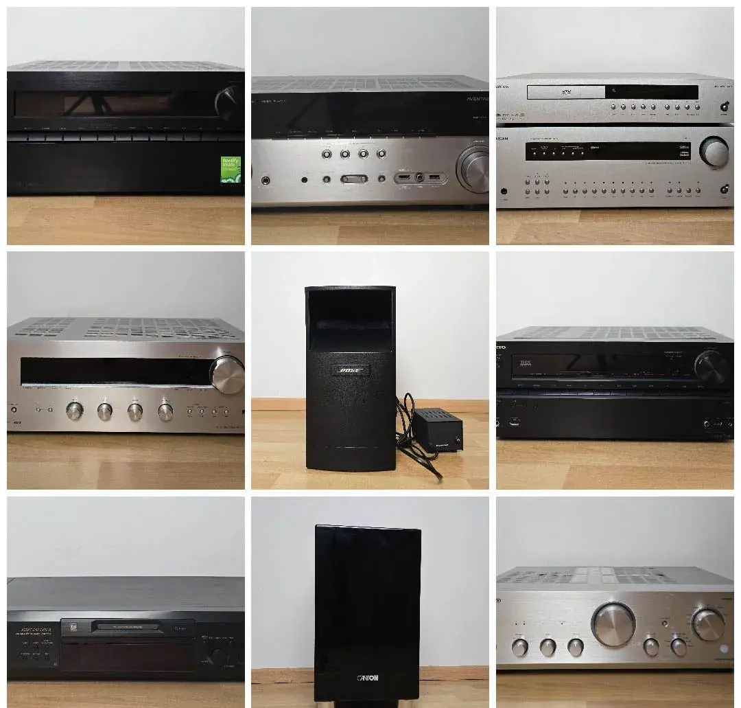 Rozne pokazene Hi-Fi komponenty