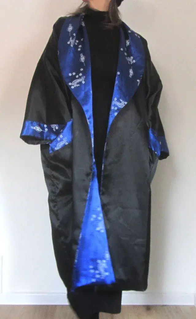 Oboustranné vyšívané kimono čínský drak vzadu
