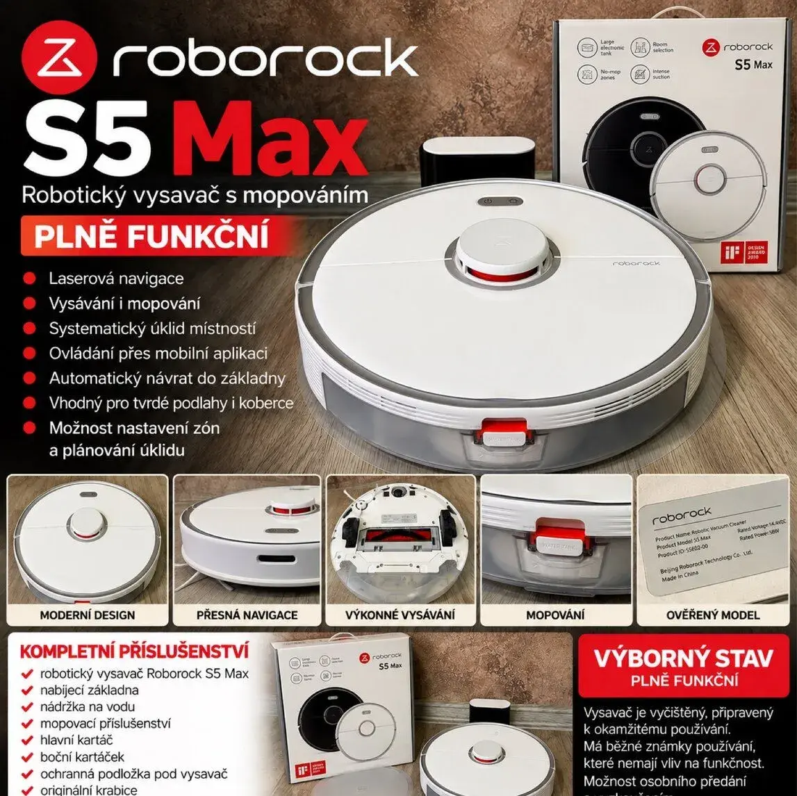 Robotický vysavač Roborock S5 max