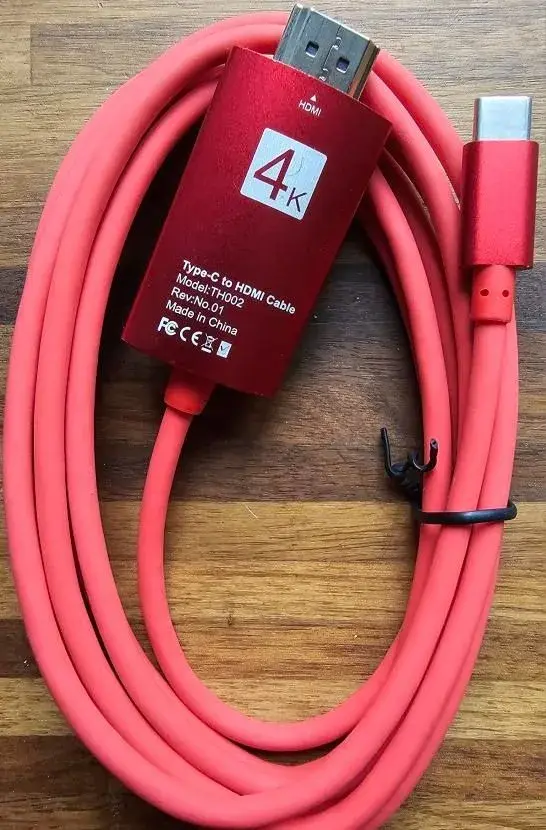 Kabel USB-C na HDMI/4K k připojení TV délka 2m