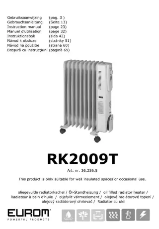 Olejový radiátor Eurom RK2009T