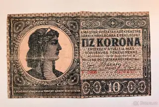 Historická maďarská bankovka 10 Tiz Korona 1919