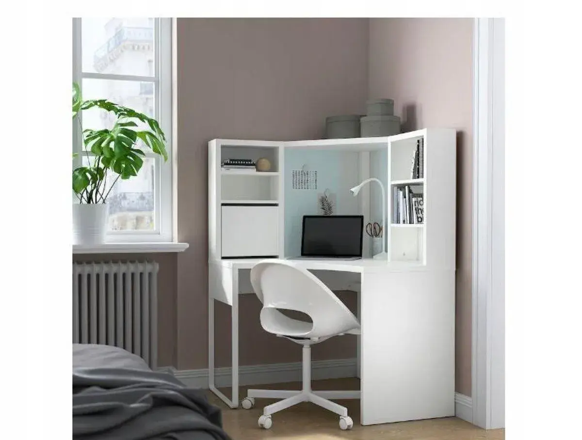 Rohový psací stůl IKEA MICKE bílý - 100x100x142 cm