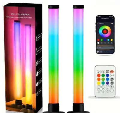 LED RGB stolní lampa 2x + dálkový ovladač, nové