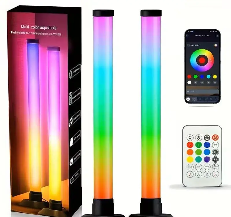 LED RGB stolní lampa 2x + dálkový ovladač, nové