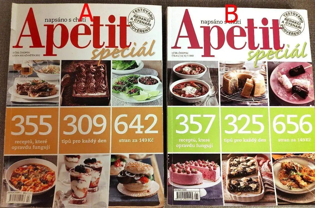 Časopis svázaný 5+5 čísel APETIT 1-5/2012, 6-11/2012