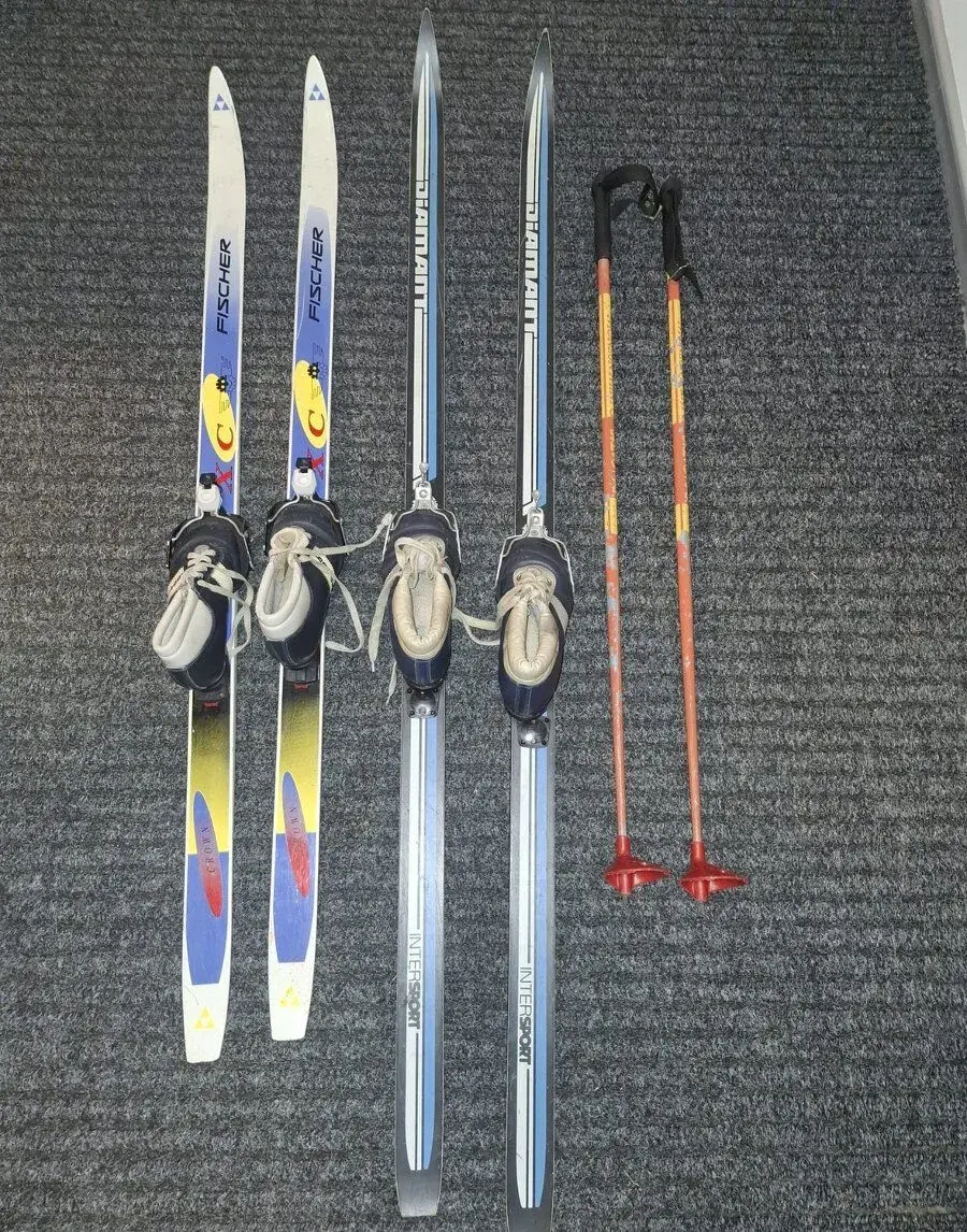 Dětské běžky 150 + 130 cm + 100cm hůlky