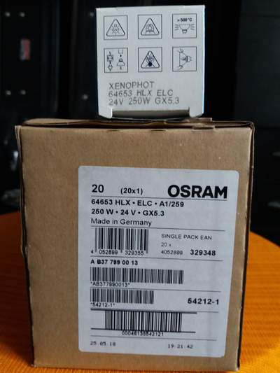 24V/250W ELC GX5,3 50mm 50h HLX64653 Osram