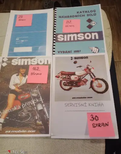 Simson 51. Kompletní provozně servisní technická literatura.