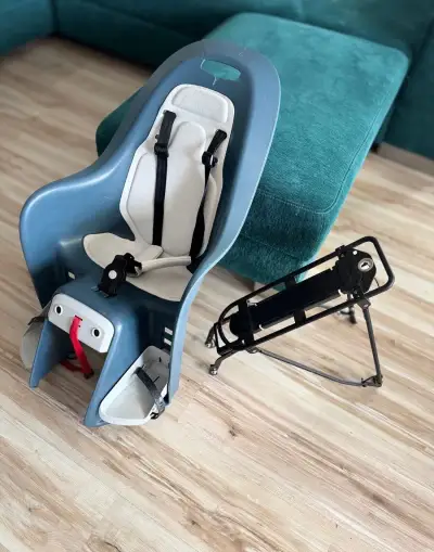 Dětská cyklosedačka BTWIN 100 BCLIP + nosič Elops 500