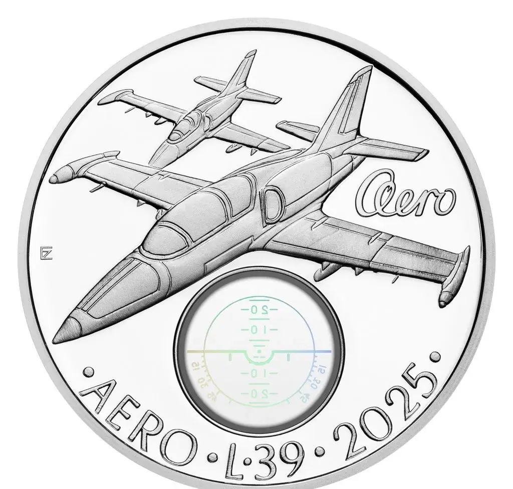 Stříbrná mince ČNB 500,- cvičný letoun AERO L-39 Albatros BK