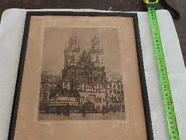 Grafika - Týnský chrám, Rudolf Herbert Schlindebuch