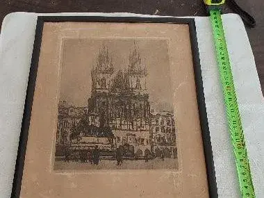 Grafika - Týnský chrám, Rudolf Herbert Schlindebuch