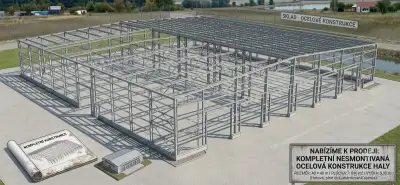 NOVÁ OCELOVÁ MONTOVANÁ KONSTRUKCE HALY 40x40x10 m