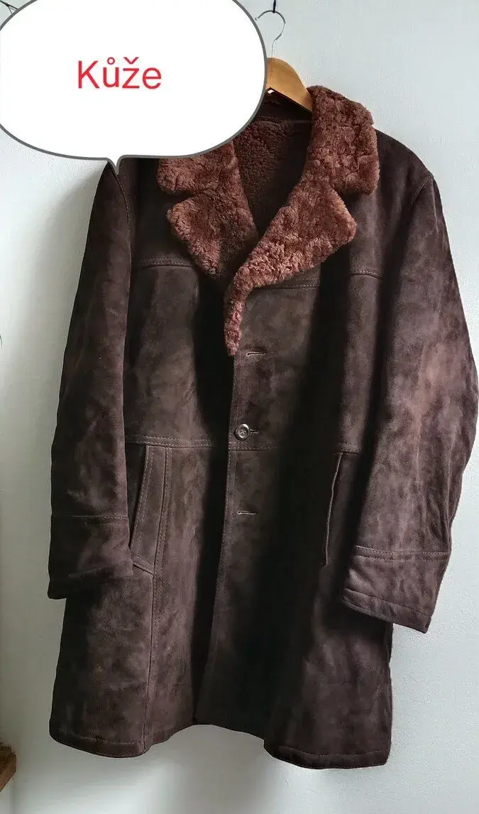 Vintage kožený kabát Krzno VEL.56