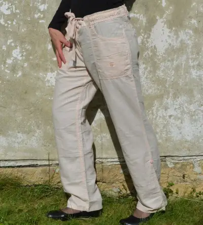 Letní světle lososové kalhoty značky HaM vel. 44