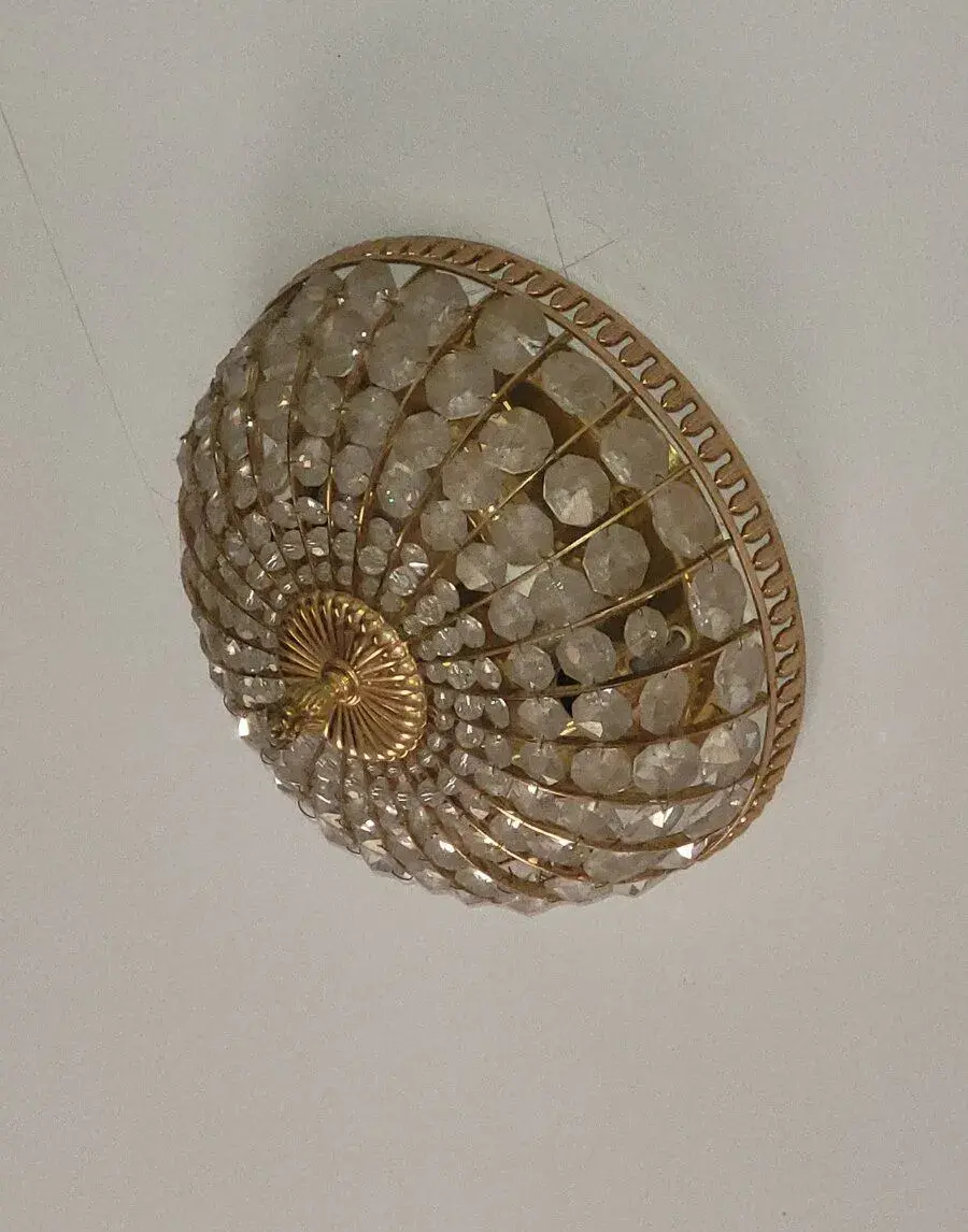 křištálová lampa na strop a stěnu, ověskový lustr,