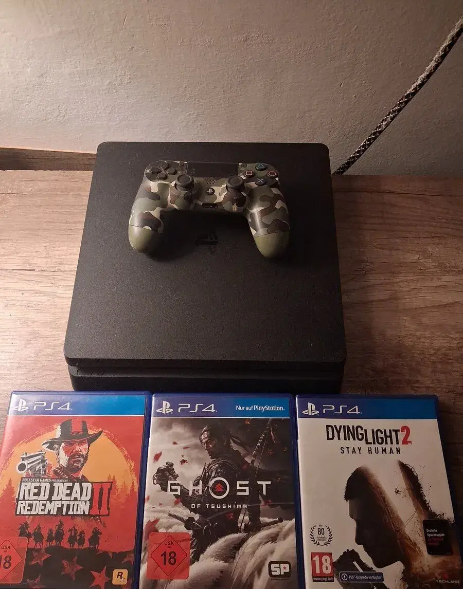 Plně funkční ps4 500gb k ps4 je 1x ovladač a 3x hry