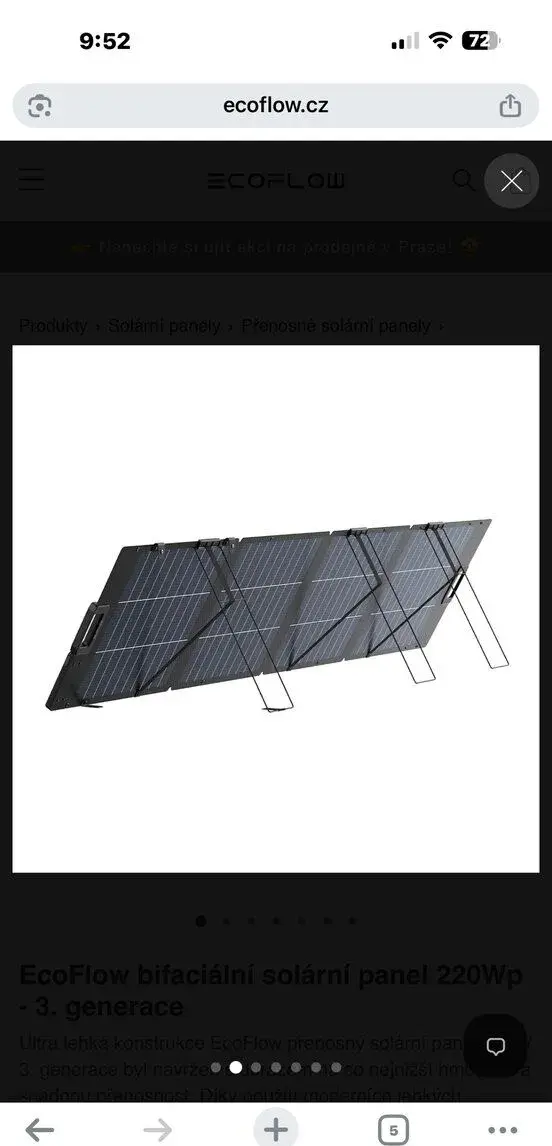Přenosný solární panel