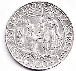 Stříbrná mince CS - 100 Kč - 1948 – 600. výročí založení U