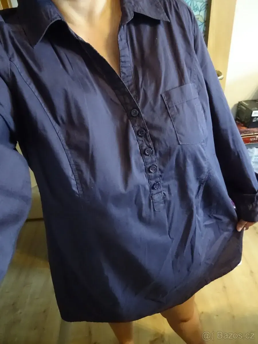 Fialové těhotenské šaty H&M, vel. L - košile
