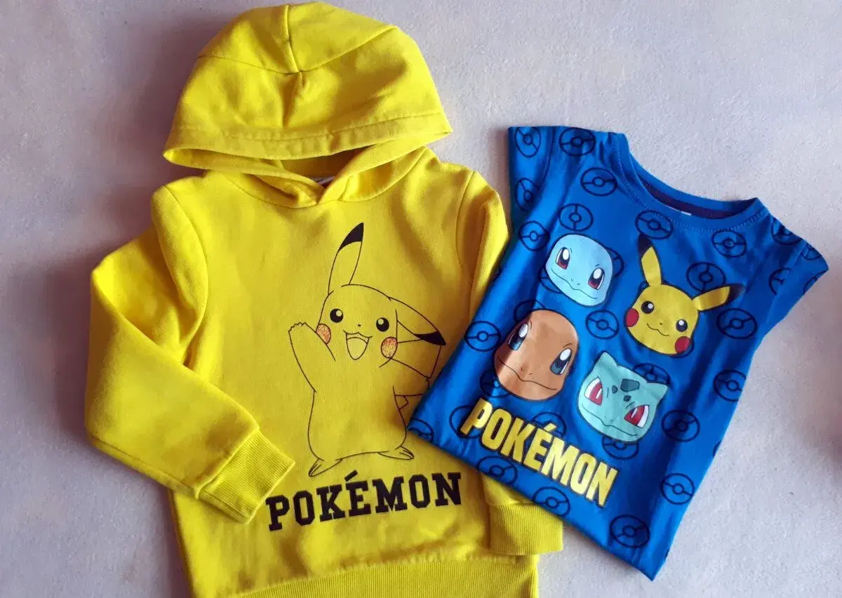 Pokemon Pikachu mikina, mikinka žlutá a tričko, vel.110/116